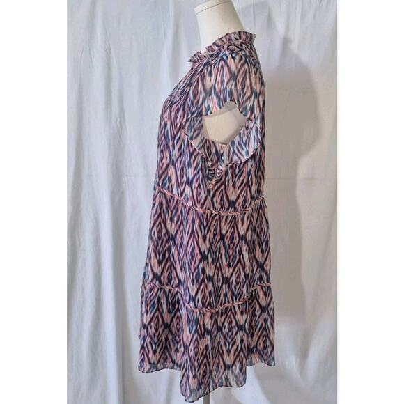Marie Oliver Womens Purple Pink Ikat Shift Dress Medium - Picture 5 of 9